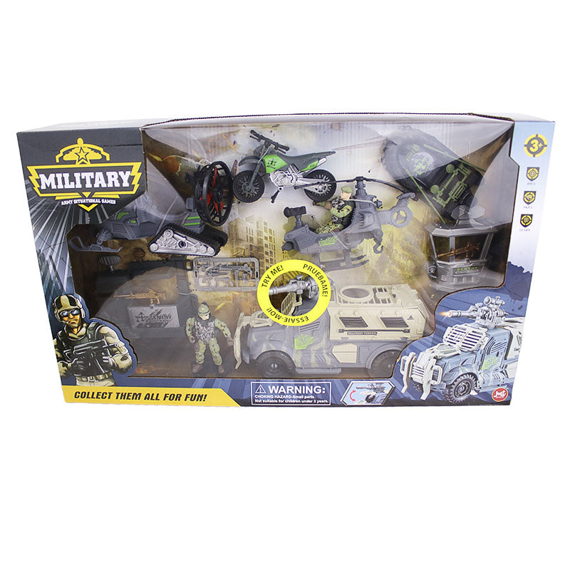 مجموعة سيارات عسكرية مصغرة وجنود لعبة