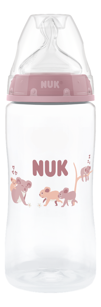 Biberon NUK First Choice 300ml 3m+ avec tétine en silicone et système anti-colique motif koala