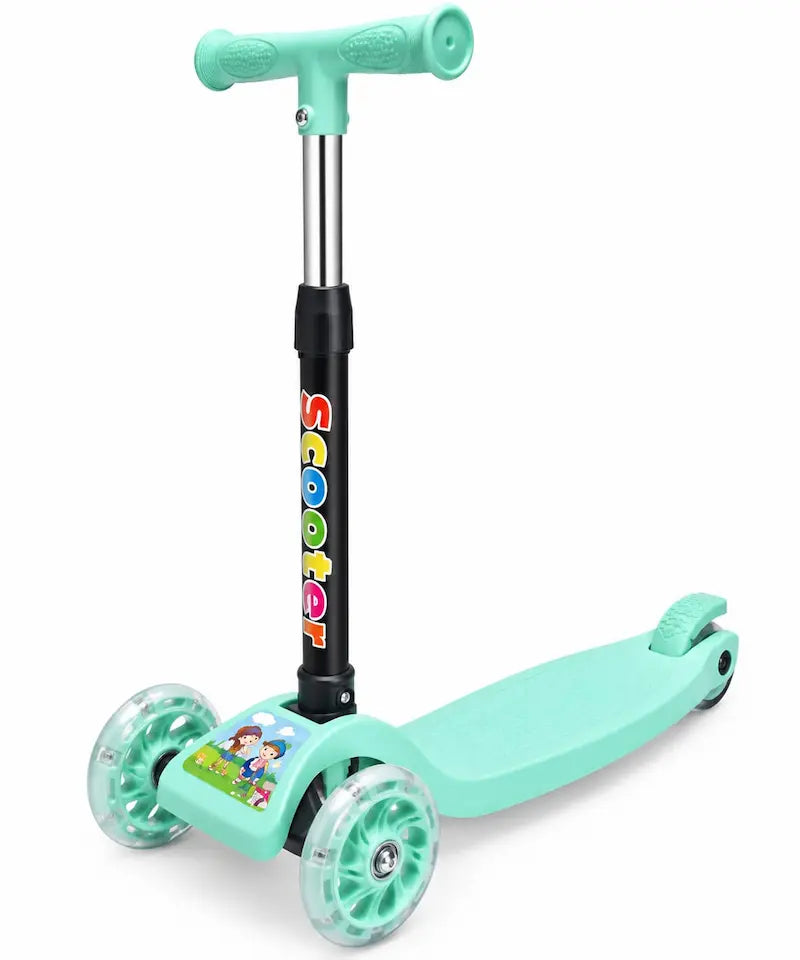 Trottinette enfant 3 roues bleu avec عجلات مضيئة et guidon ajustable,