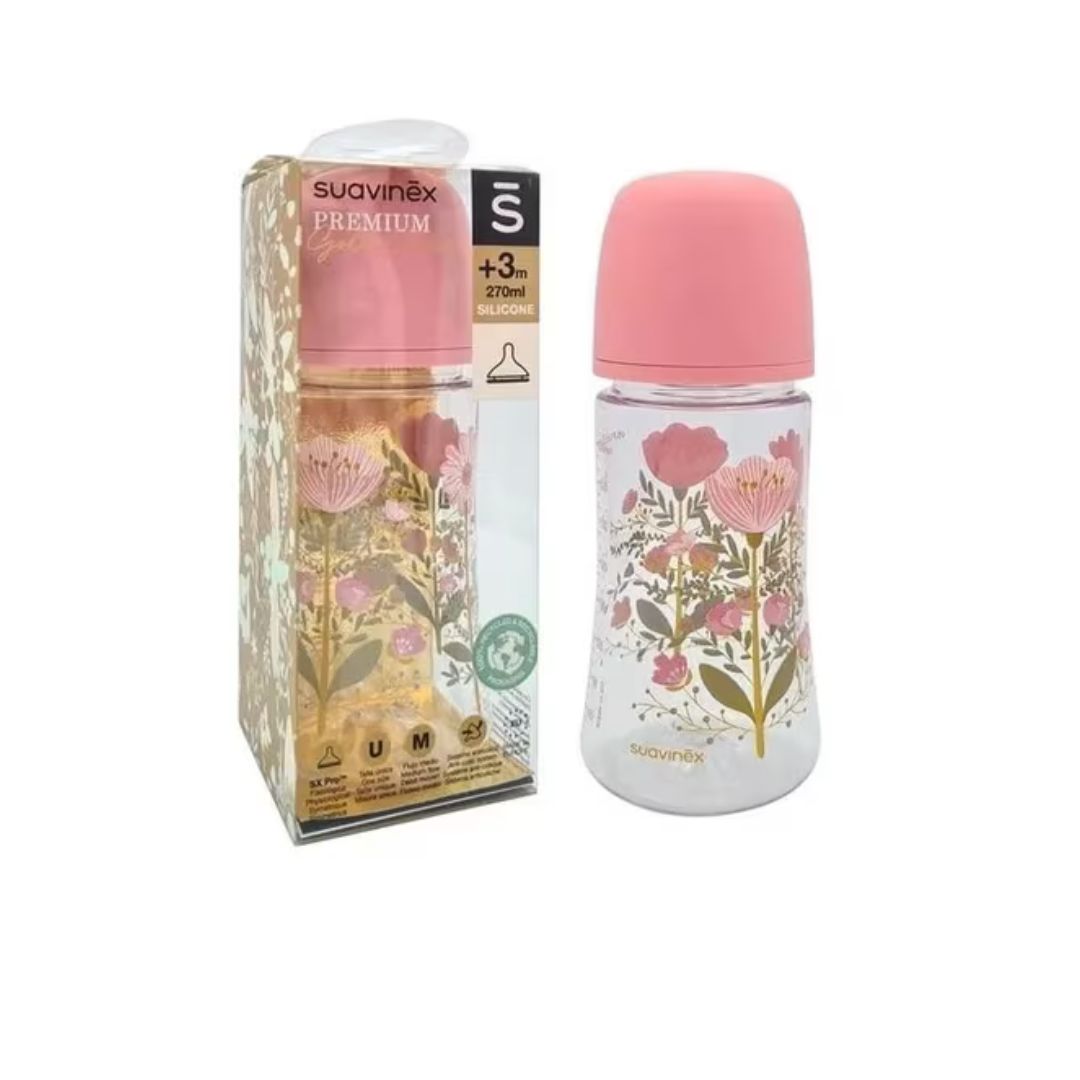 Biberon Suavinex avec tétine SX Pro PINK – Débit Moyen (M).