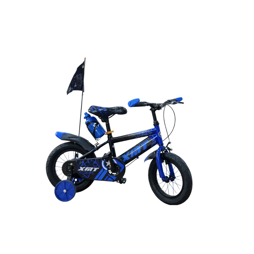 Vélo enfant bleu et noir avec roulettes – Modèle XMT