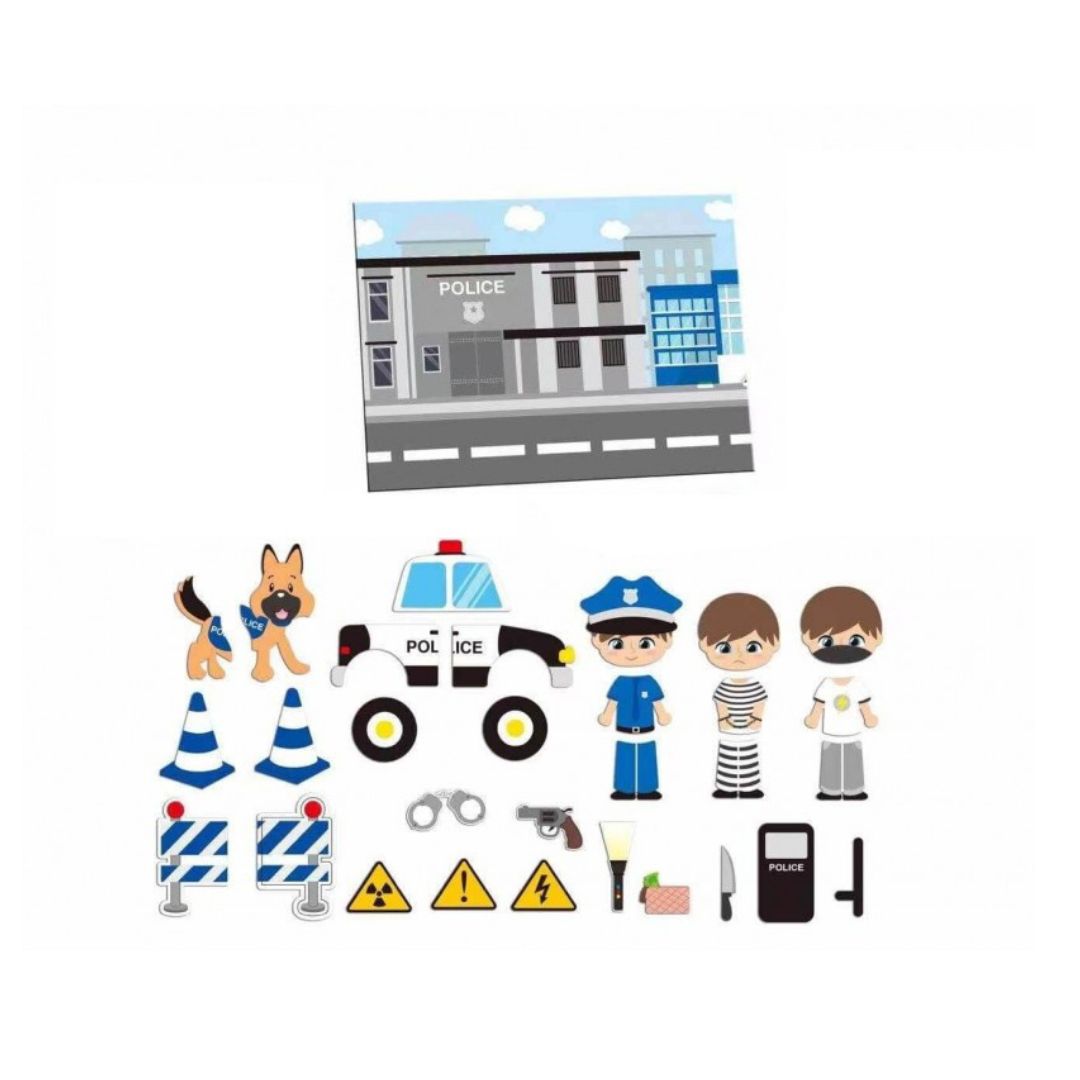 Livre de Puzzle Magnétique : Poste de Police