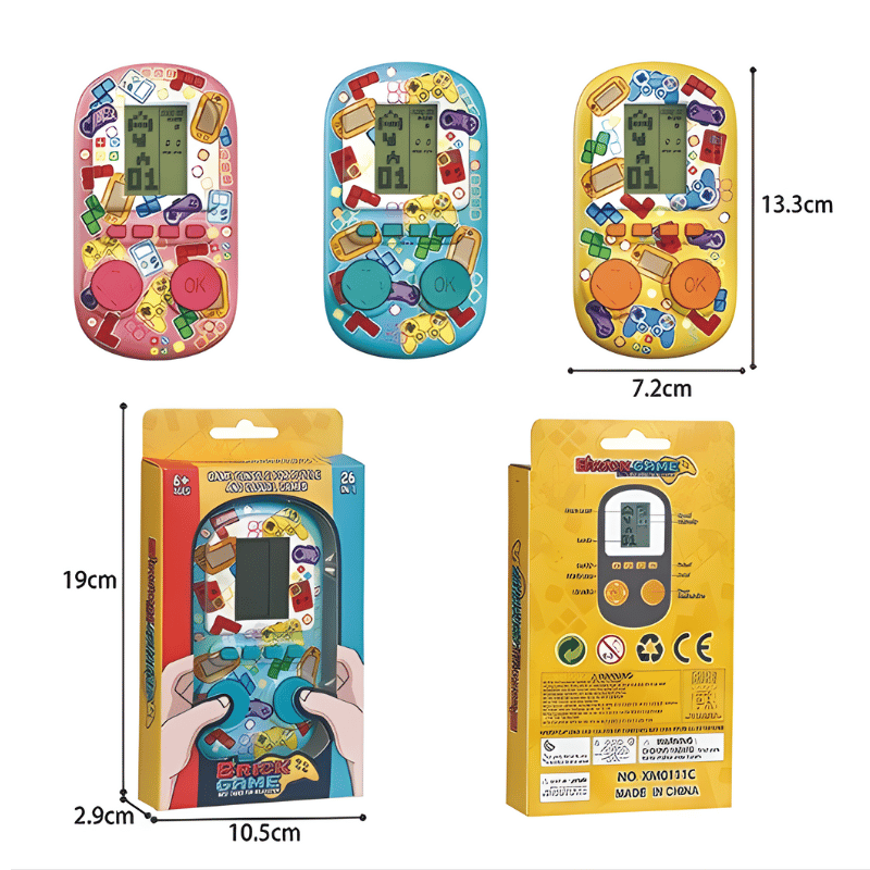 Console de Jeu Tetris Portable - Jeu Électronique Rétro - 3 Couleurs