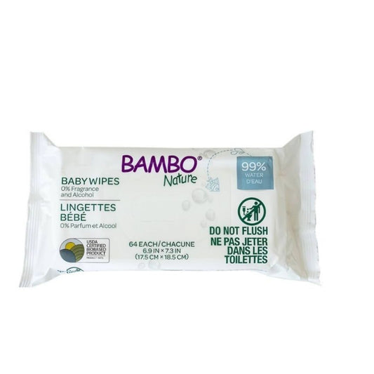 BAMBO NATURE LINGETTES BEBE 64 LINGETTES