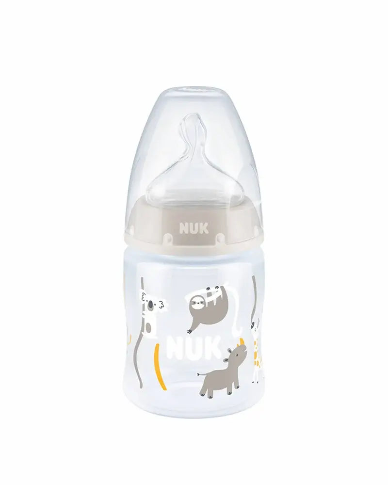 Biberon NUK First Choice+ 150ml 0-6m avec indicateur de température et système anti-colique.