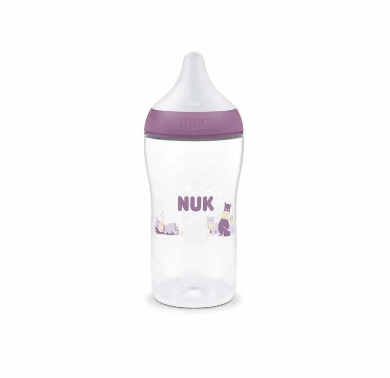 Biberon NUK Perfect Match 260ml 3m+ violet avec tétine souple en silicone et système anti-colique, Nuk-First-Choice-Biberon-Anti-Colique-3mois-260ml.   