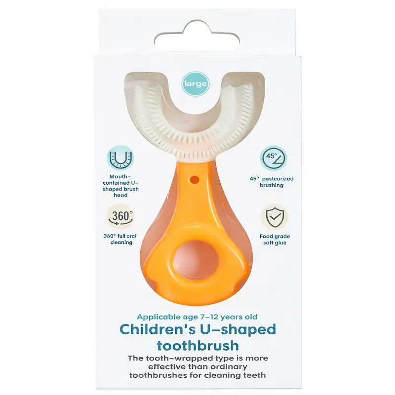 Brosse à dents enfant en forme de U en silicone nettoyage 360 degrés
