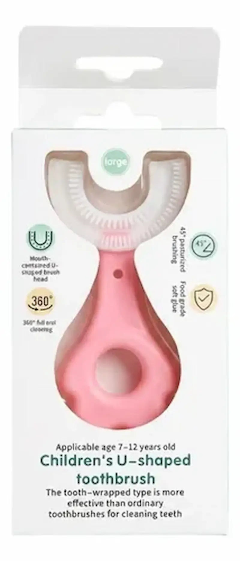 Brosse à dents enfant en forme de U en silicone nettoyage 360 degrés