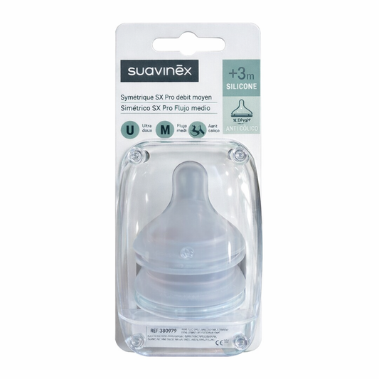 Tétine Silicone Symétrique SX Pro Débit Moyen 2 Pièces (L,M)
