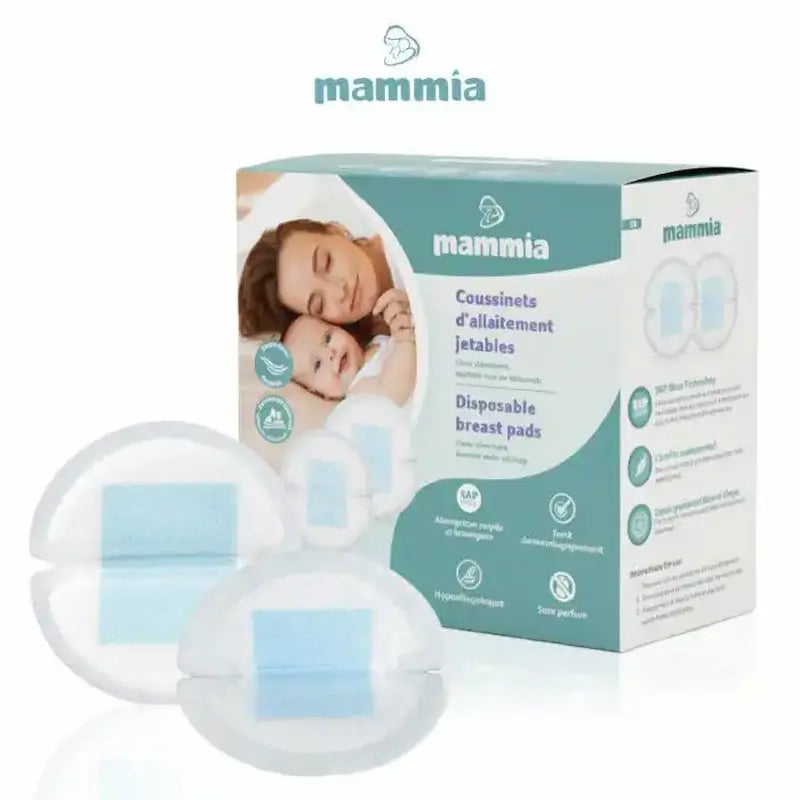 Boîte de 30 coussinets d'allaitement jetables ultra-absorbants Mammia sans parfum.