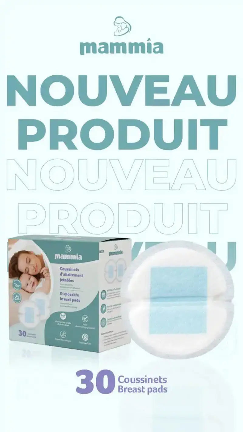 Boîte de 30 coussinets d'allaitement jetables ultra-absorbants Mammia sans parfum.