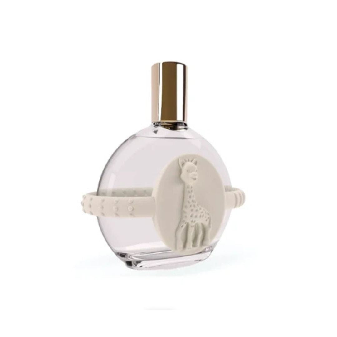 Coffret Eau de Toilette Sophie la Girafe 50ml et anneau de dentition blanc bebe Maroc.