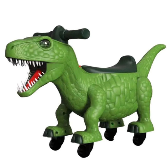 Porteur Enfant Dinosaure T-Rex Vert à Roues