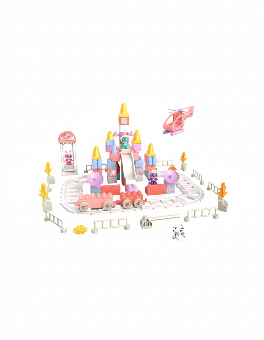 Kit de Construction Château Princesse Rose (Ton Pastel)