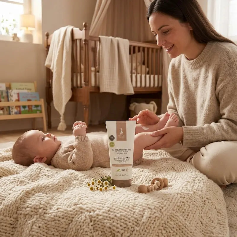Tube 200ml lait hydratant bébé Sophie la Girafe visage et corps pour peaux sensibles, lait soph.