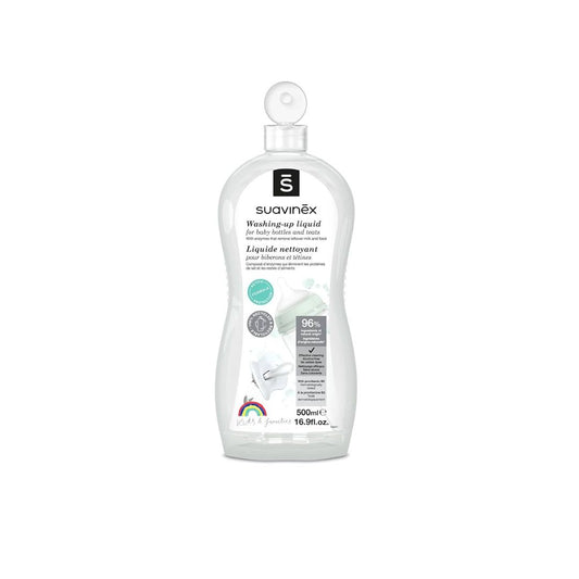 Detergent nettoyant biberons et tetines Suavinex 500ml formule naturelle enzymes Maroc.