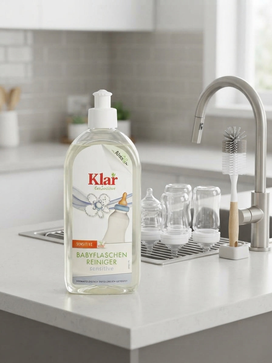 Flacon pompe nettoyant biberons sensitive sans parfum Klar EcoSensitive AlmaWin, klar.