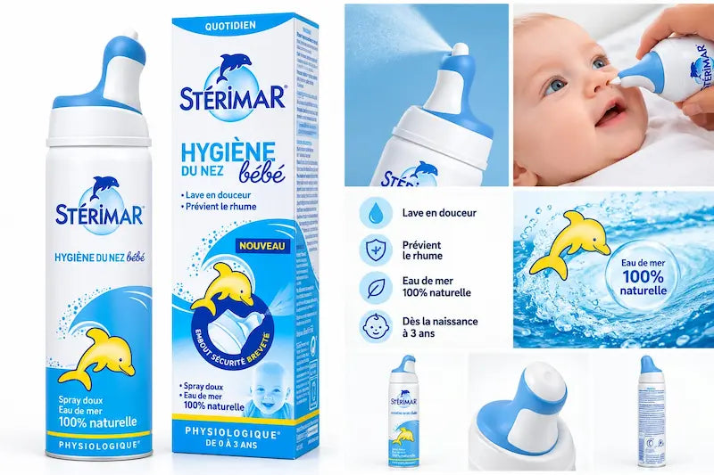 Pack 3 pièces nouveau-né comprenant un spray Stérimar bébé, un biberon Philips Avent et une sucette Biolane