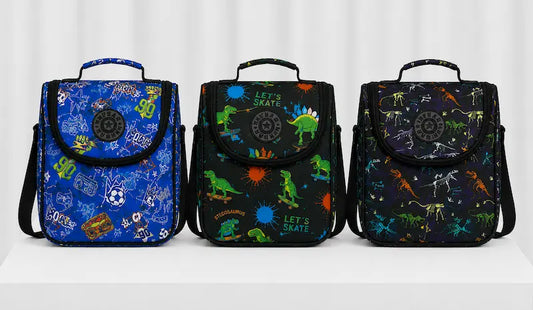 Sac isotherme Lunch box enfant  à motifs dinosaures avec bandoulière réglable pour déjeuner scolaire