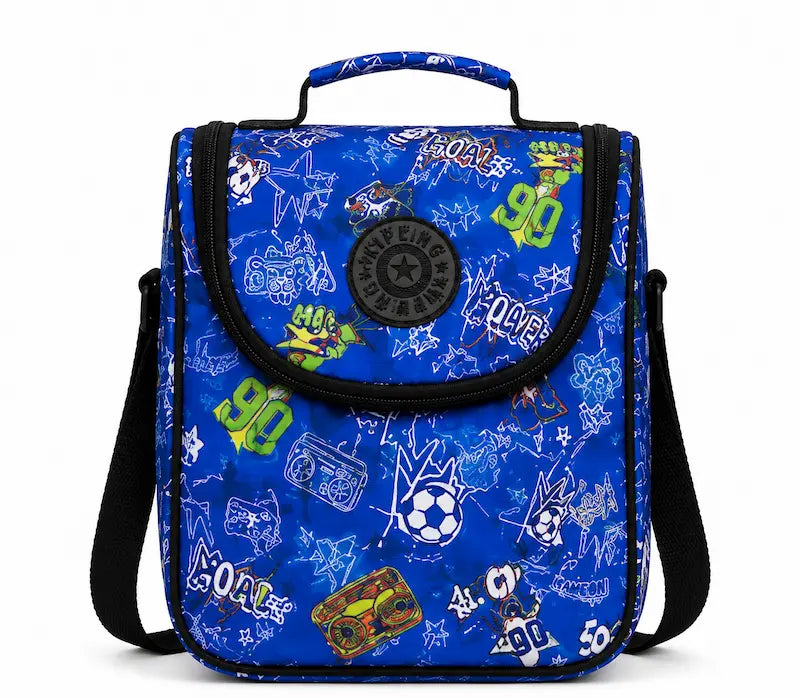 Sac isotherme Lunch box enfant  à motifs dinosaures avec bandoulière réglable pour déjeuner scolaire