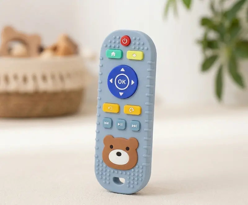 Télécommande d'Éveil & Anneau de Dentition Bébé – Silicone Alimentaire