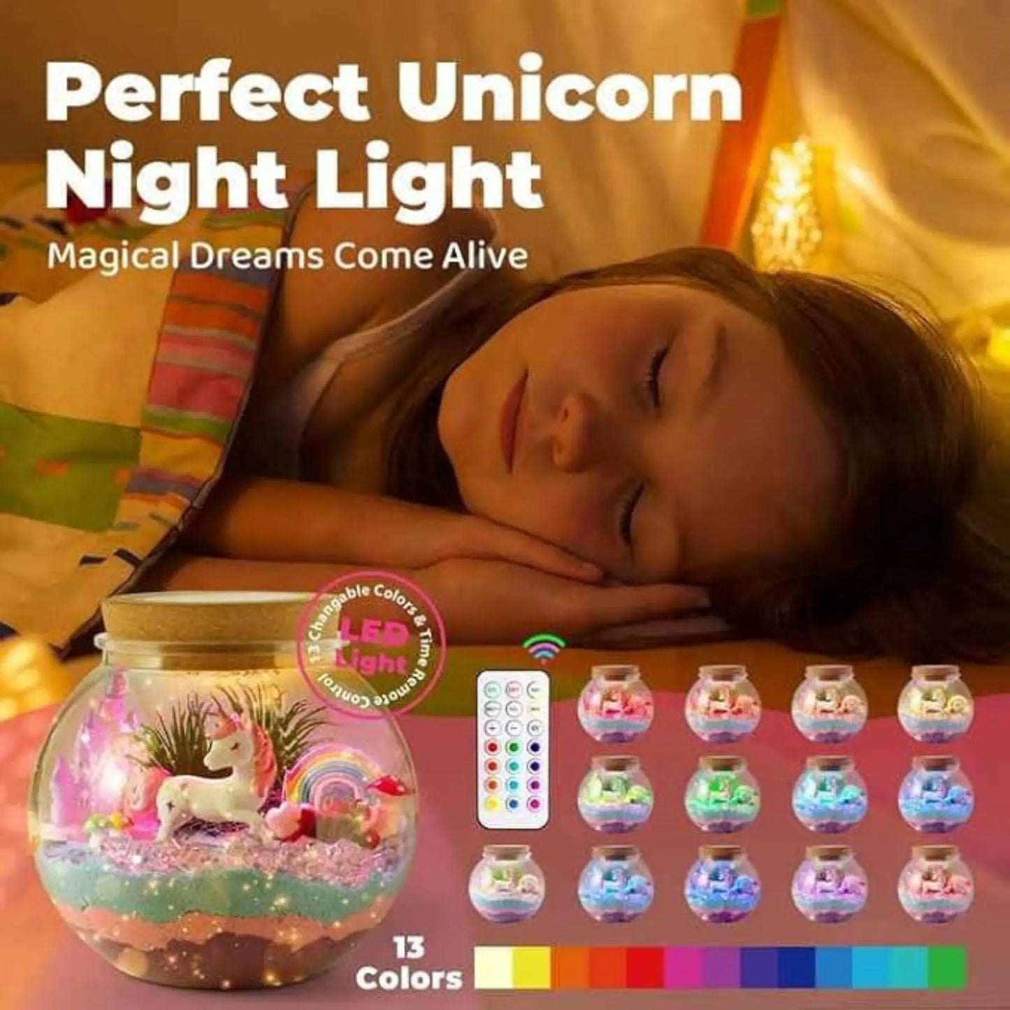 Kit Terrarium Licorne Lumineux pour Filles