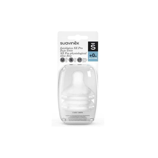 Suavinex Lot de 2 tétines Symétriques SX Pro Débit lent  0m+