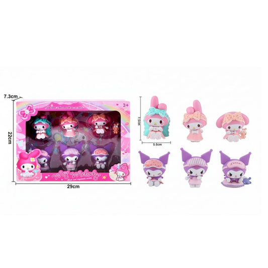 Coffret de 6 Figurines My Melody & Kuromi
