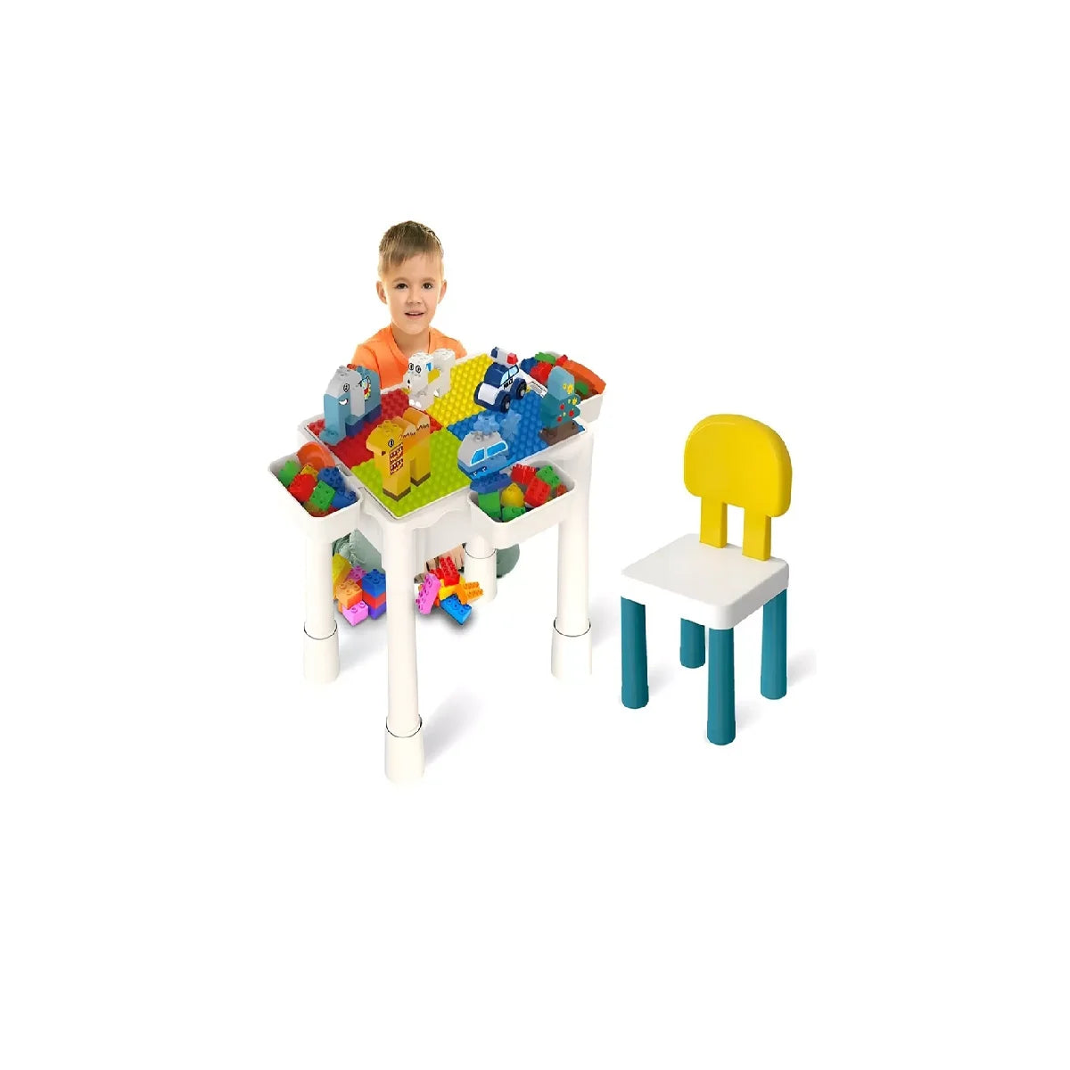 Table d'Activités Multi-Fonction 5-en-1 pour Blocs de Construction
