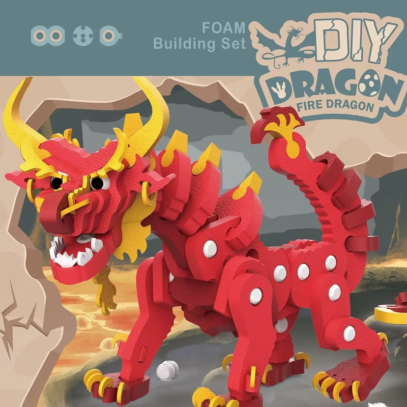 Dragon de Feu en Blocs de Construction - 48 Pièces
