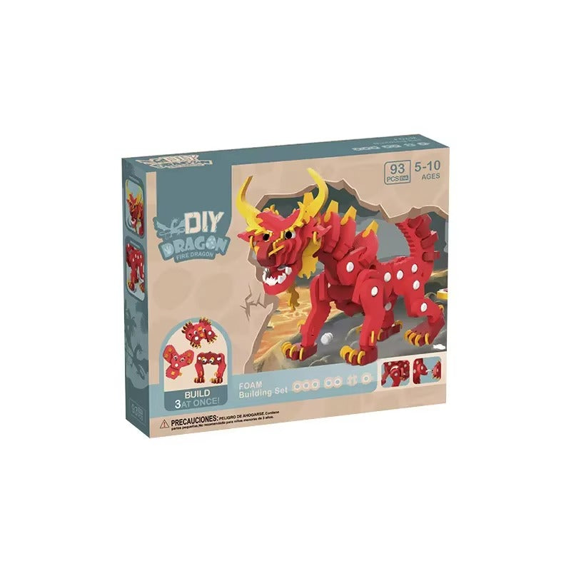 Dragon de Feu en Blocs de Construction - 48 Pièces