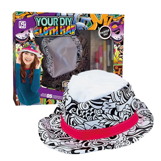 Chapeau DIY Graffiti à Colorier - Fedora Lavable Feutres Inclus