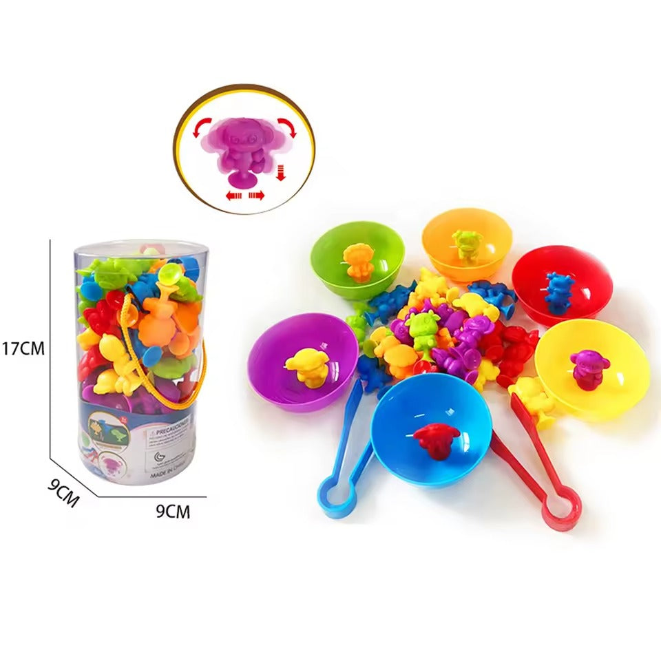 Jouet Montessori  Ventouses - Tri Couleurs Animaux