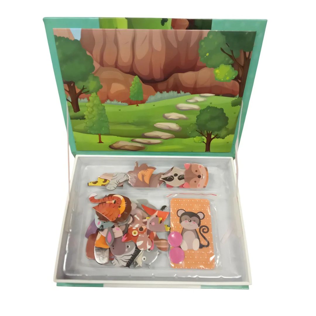 Jeu de puzzle magnétique de 59 pièces représentant des animaux