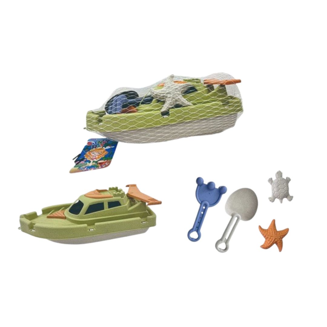 Ensemble de Plage Éco-responsable – Bateau & Jeux de Sable