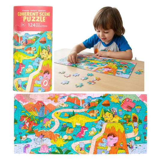 Puzzle Géant Dinosaures : Une Aventure de 124 Pièces