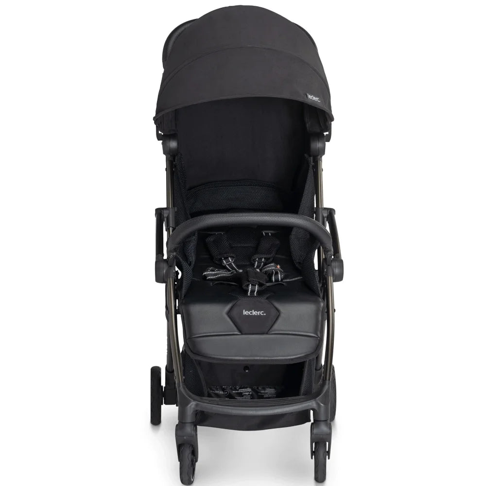 Poussette Leclerc Baby noire compacte avec système de pliage automatique Magic Fold