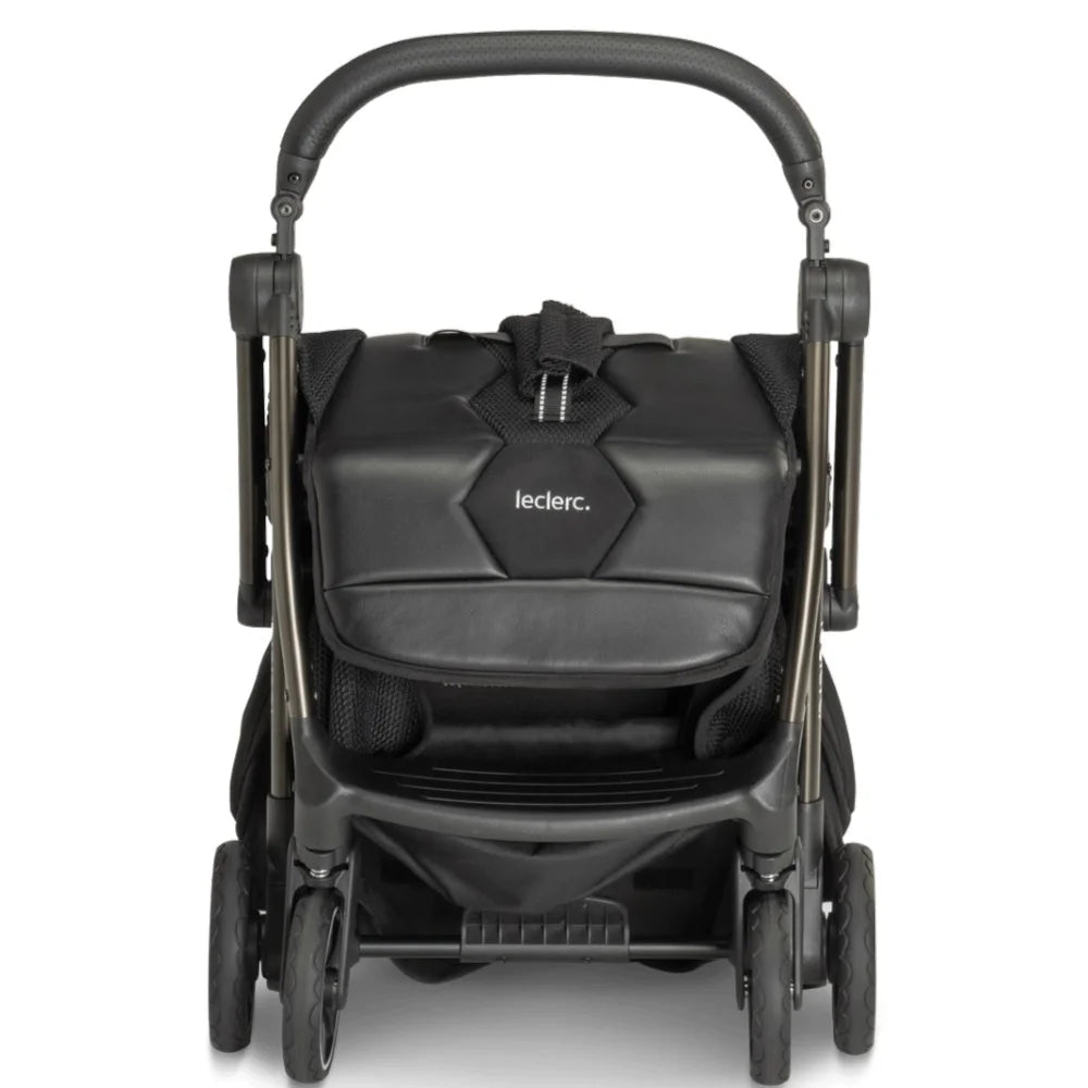 Poussette Leclerc Baby noire compacte avec système de pliage automatique Magic Fold