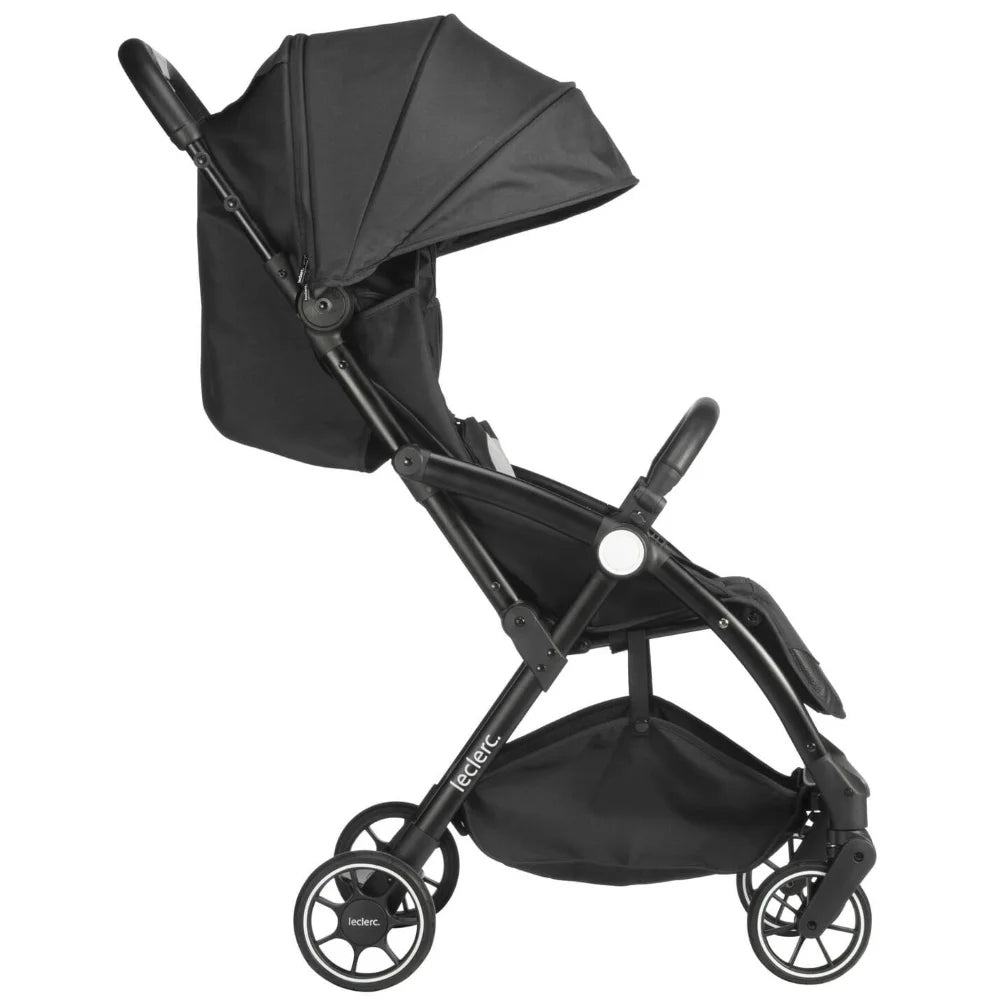 Poussette Leclerc Baby Magic Fold noire compacte avec système de pliage automatique,